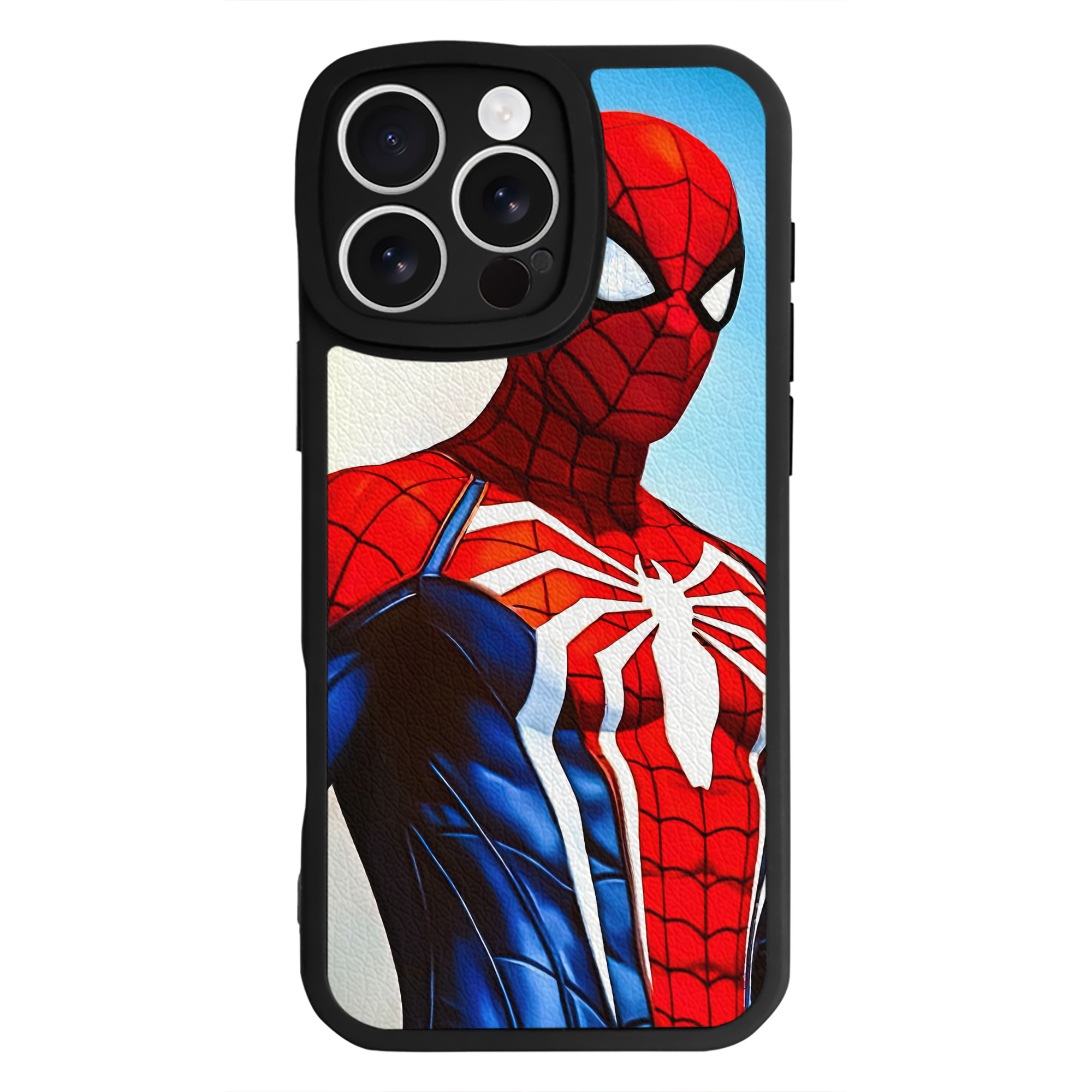 Spider Man スパイダーマン 【iPhone 16シリーズ対応】シリコンスマホケース（レザー調） 材質：シリコン